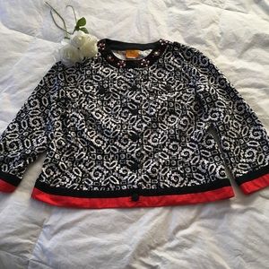 super cute white black and red Jacket